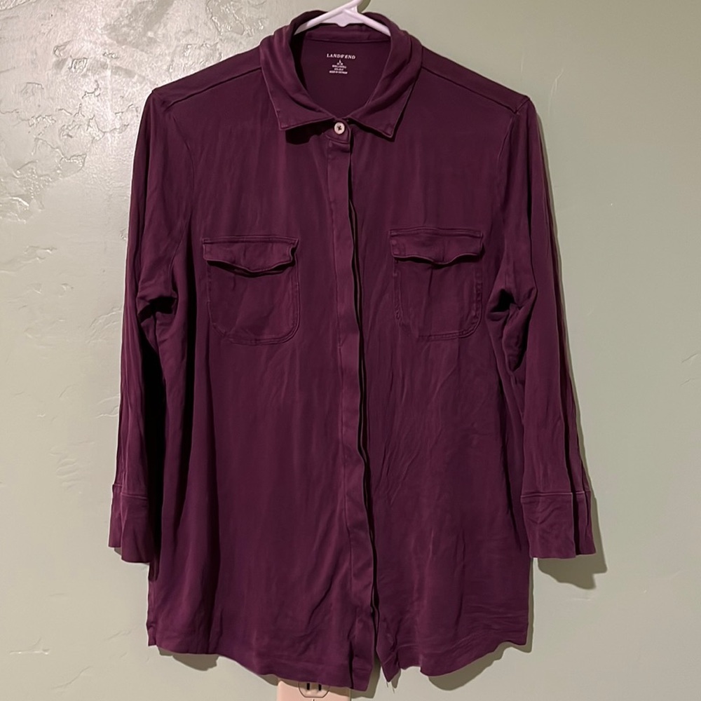 Land’s End button down shirt. Girl size L